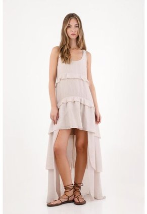 Tennis Vestido Asimétrico Con Boleros Crudo Para Mujer