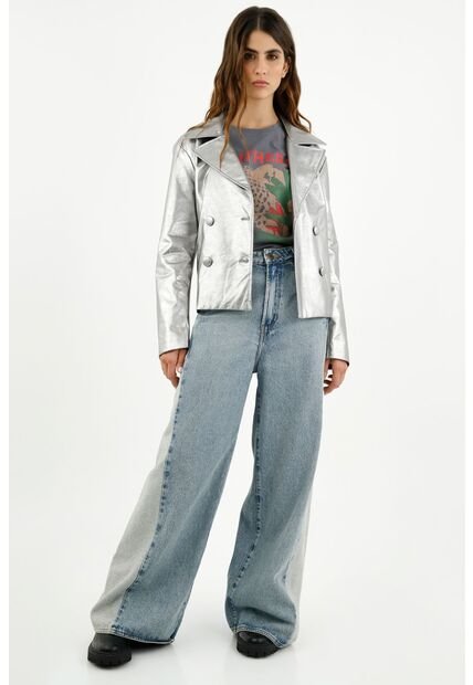 Tennis Chaqueta Tipo Blazer Metálica Para Mujer