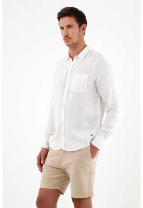 Tennis Camisa Manga Larga 100% Lino Para Hombre