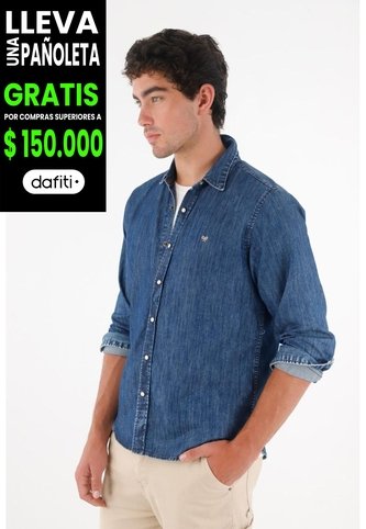 Tennis Camisa Manga Larga Azul Con Caída Fluida Para Hombre Tennis