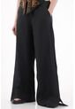 Tennis Pantalón Wide Leg En 100% Lino Negro Para Mujer de Tennis