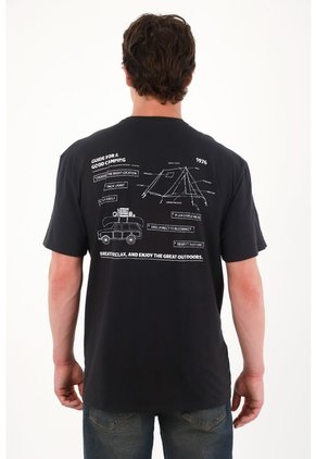 Tennis Camiseta Básica Estampada En Espalda Negro Para Hombre