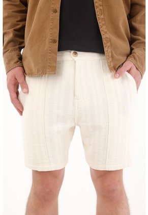 Tennis Bermuda En Tela Con Textura Crudo Para Hombre