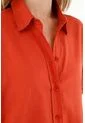 Camisa Naranja Cuello Clásico Para Mujer de Tennis