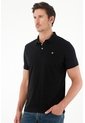 Tennis Polo Slim Fit Negra Licra Para Hombre de Tennis