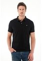 Tennis Polo Slim Fit Negra Licra Para Hombre de Tennis