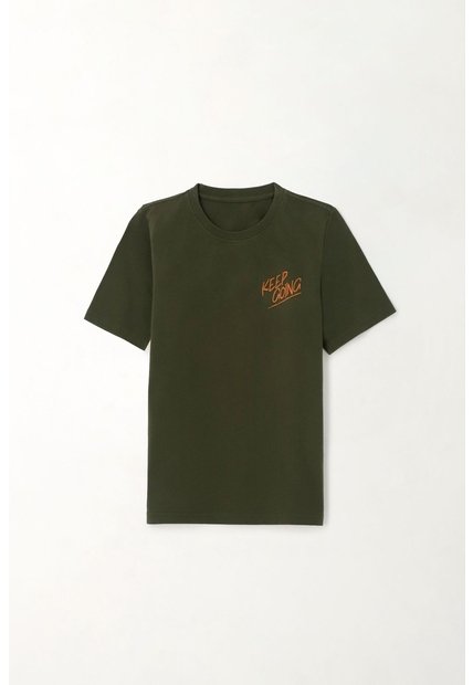 Camiseta Con Estampado En Espalda Verde Para Niño