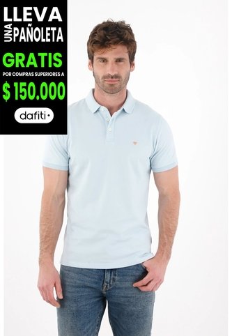Tennis Polo En Tela Piqué Lycra Azul Para Hombre Tennis