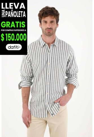 Tennis Camisa Preteñida A Rayas Verde Para Hombre Tennis