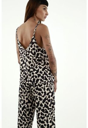 Conjunto Pijama Estampado Animal Print Para Mujer
