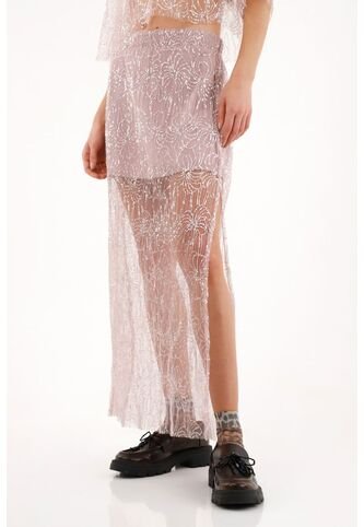 Tennis Falda Larga Con Transparencia Y Bordados Para Mujer Tennis