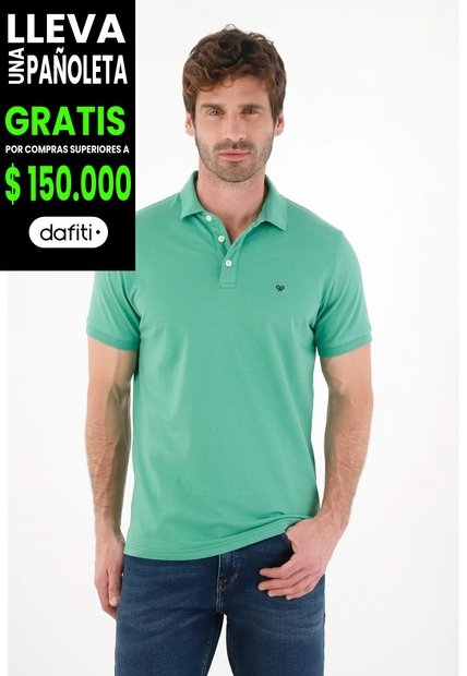 Tennis Polo En Tela Piqué Lycra Verde Con Diseño Limpio Para Hombre