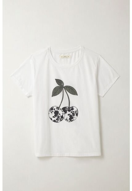 Tennis Camiseta Con Estampado Localizado Blanca Para Mujer