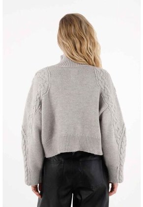 Tennis Buzo Con Tejido Trenzado Gris Para Mujer