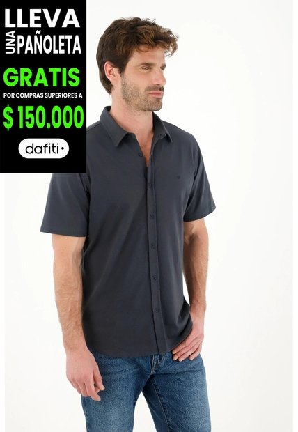 Tennis Camisa Manga Corta Azul Para Hombre