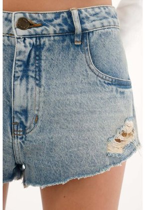 Tennis Short En Denim Con Rotos Y Desgastes Para Mujer