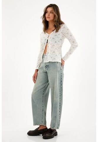 Camiseta Con Tela Tipo Encaje Para Mujer Tennis