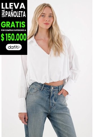 Tennis Camisa De Silueta Tipo Globo Blanca Para Mujer Tennis
