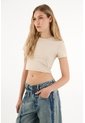 Tennis Camiseta Ajustada Tipo Crop Crudo Para Mujer de Tennis