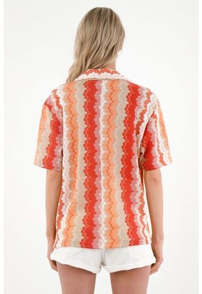 Camisa Tipo Bowling Estampada Para Mujer