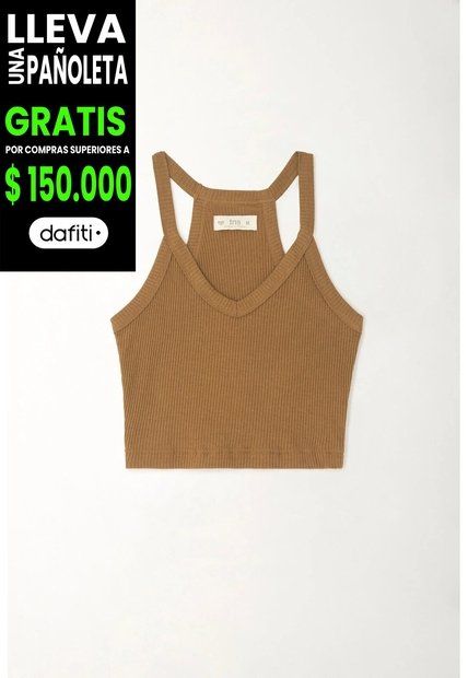 Tennis Camiseta Con Cuello En V Café Con Estructura Suave Para Mujer