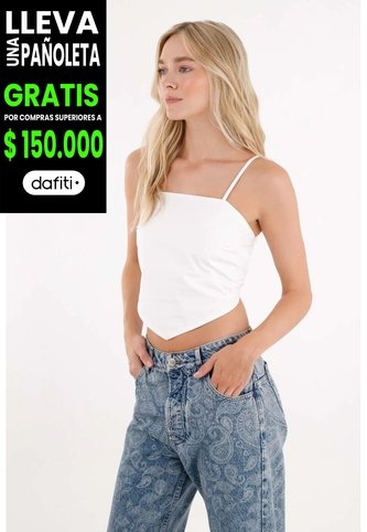 Tennis Camisa Crop En Popelina Blanca Para Mujer Tennis
