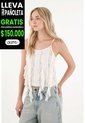 Tennis Camisa Con Detalles De Encaje Y Boleros Crudo Para Mujer de Tennis