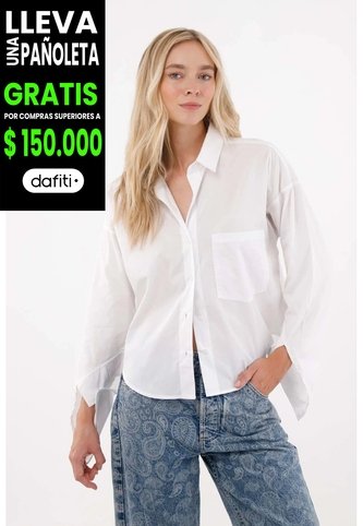 Tennis Camisa Manga Larga Con Bolsillo Blanca Para Mujer Tennis