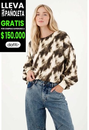 Tennis Buzo Estampado Silueta Oversize Para Mujer