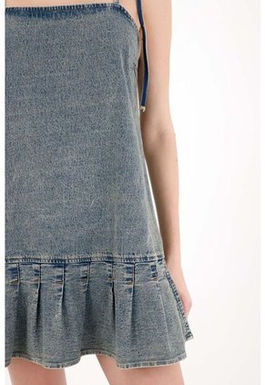 Tennis Vestido Corto En Denim Azul Para Mujer