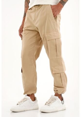 Pantalón Jogger Con Bolsillos Cargo Café Para Hombre Tennis