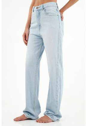 Jean Azul Bota Recta Para Mujer