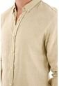 Camisa En 100% Lino Manga Larga Verde Para Hombre de Tennis