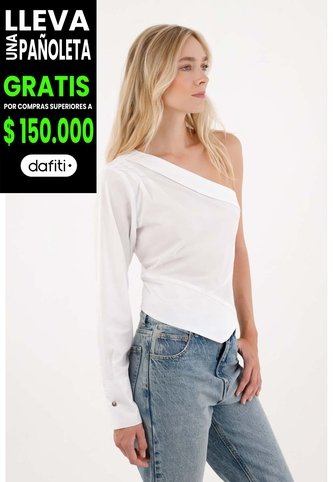 Tennis Camisa De Un Solo Hombro Blanca Para Mujer Tennis