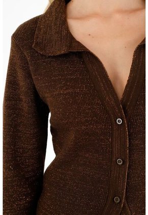 Tennis Camiseta Tejida Café Para Mujer