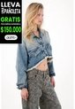 Tennis Chaqueta Crop Con Ruedo Al Corte En Denim Para Mujer de Tennis