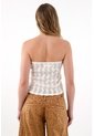 Tennis Camiseta Strapless En Tela Tejida Crudo Para Mujer de Tennis