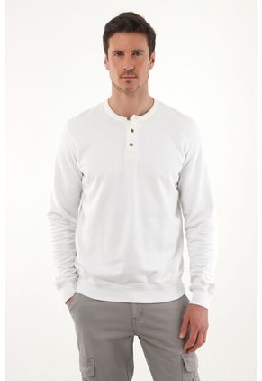 Tennis Buzo De Cuello Redondo Con Perilla Blanco Para Hombre
