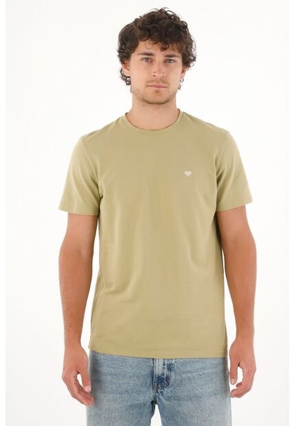 Camiseta En Tela Piqué Verde Para Hombre