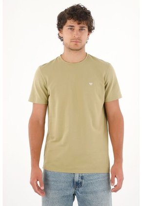 Camiseta En Tela Piqué Verde Para Hombre