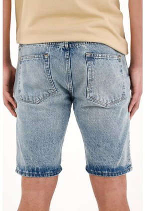 Tennis Bermuda En Denim Con Rotos Azul Para Hombre