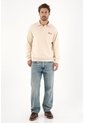Tennis Buzo Tipo Polo Con Mini Estampado Crudo Para Hombre de Tennis