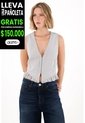 Tennis Chaleco Con Bolero En Ruedo Gris Para Mujer de Tennis