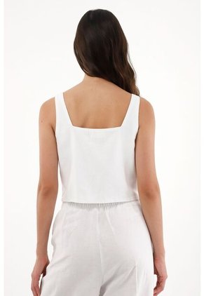 Tennis Chaleco Con Ajuste De Sesgos Blanco Para Mujer