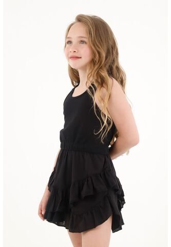 Vestido Corto Con Boleros Y Elástico En La Cintura Para Niña Tennis