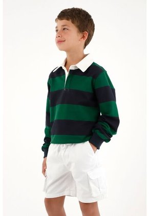 Buzo Azul Tipo Polo Para Niño