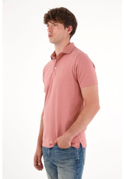 Polo Con Raqueta Bordada Roja Para Hombre