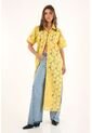 Tennis Kimono Amarillo Con Tela Bordada Para Mujer de Tennis