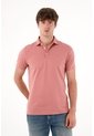 Polo Con Raqueta Bordada Roja Para Hombre de Tennis