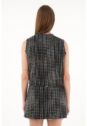 Tennis Chaleco Negro Tejido Para Mujer